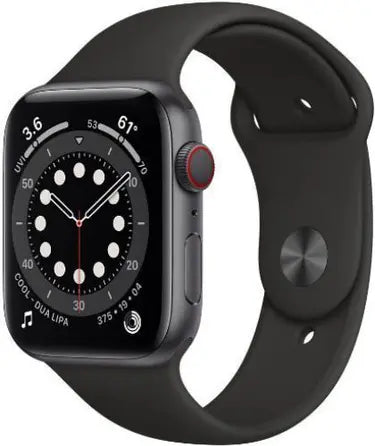 Apple Watch Series 6 (GPS + Cellular 44mm) -  Aluminum Space Grey With Black Sport Band